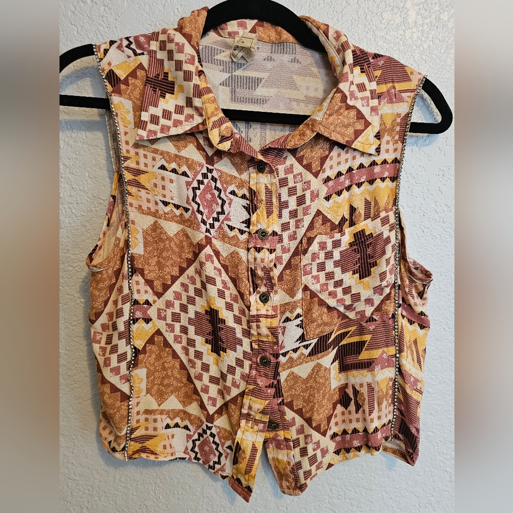 Aztec & Dimond button up vest
